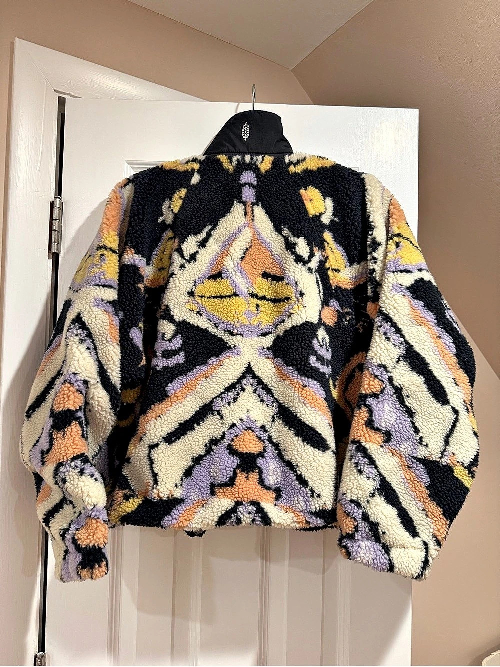 FP Movement Hit The Slopes Printed Fleece Jacket, Black & Multicolor, Size Small - Picture 2 of 5